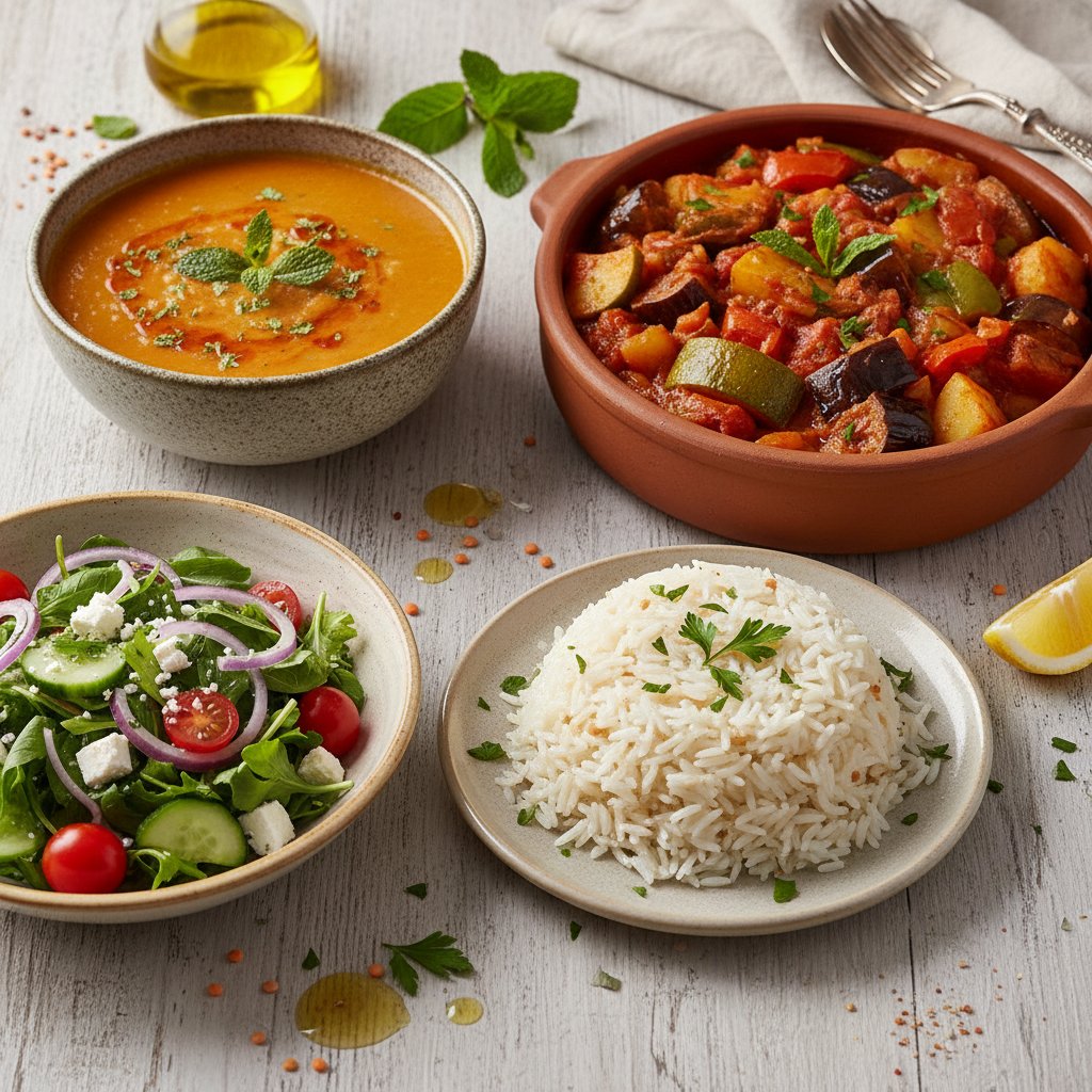 Mercimek Çorbası - Türlü - P.Pilavı - Salata