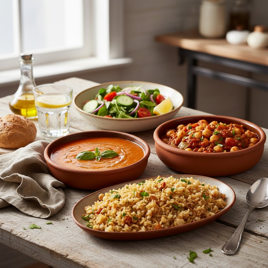 Domates Çorbası - Nohut Yemeği- Bulgur Pilavı- Salata