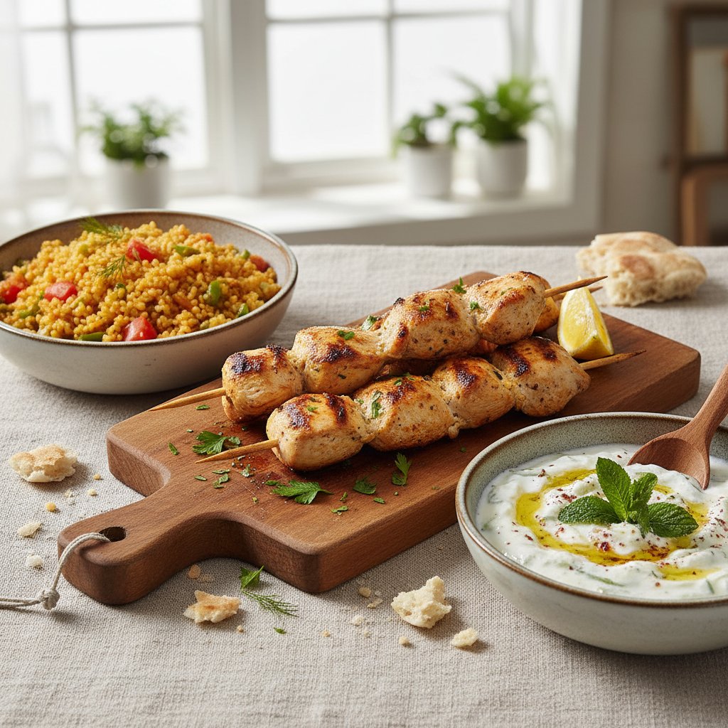 Izgara Tavuk, Bulgur Pilavı, Cacık