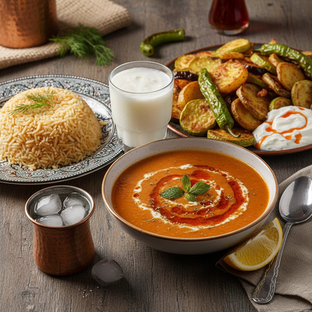 Mercimek Çorbası- Karışık Kızartma- P.Pilavı- Ayran