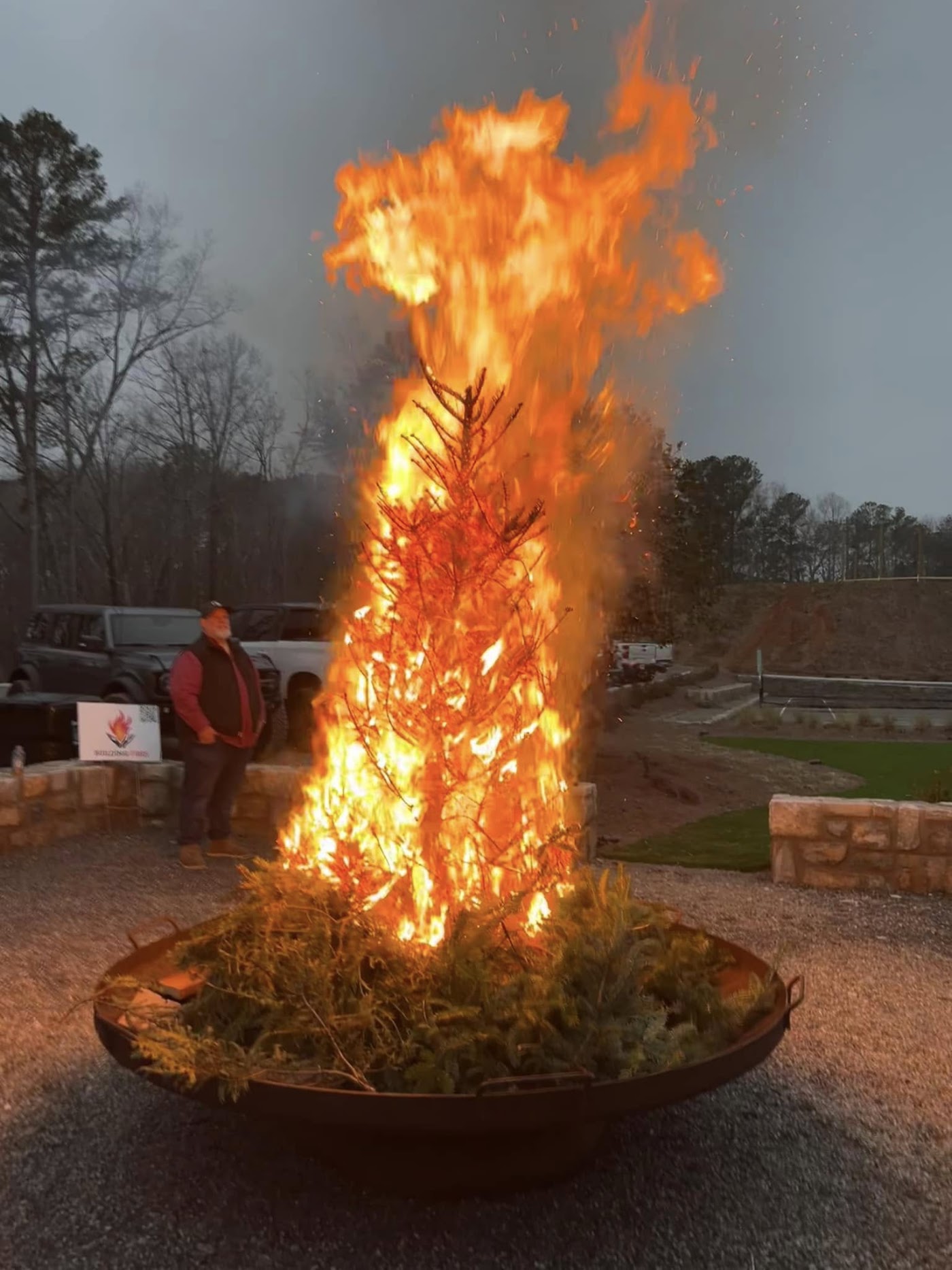 Building Fires — a bonfire at a community gathering
