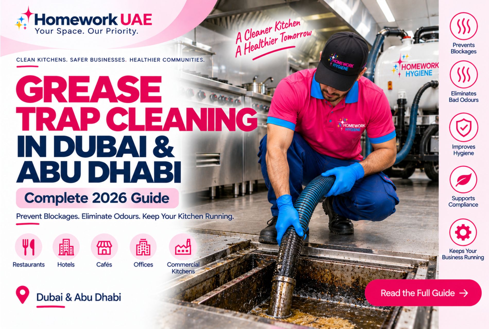 Grease Trap Cleaning in Dubai & Abu Dhabi: Complete Guide for Restaurants, Cafés & Commercial Kitchens