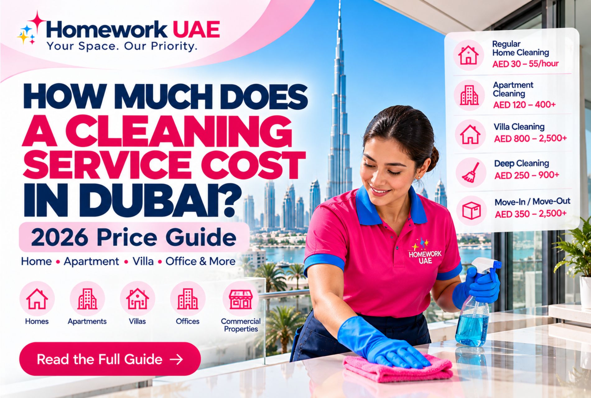 How Much Does a Cleaning Service Cost in Dubai? 2026 Price Guide
