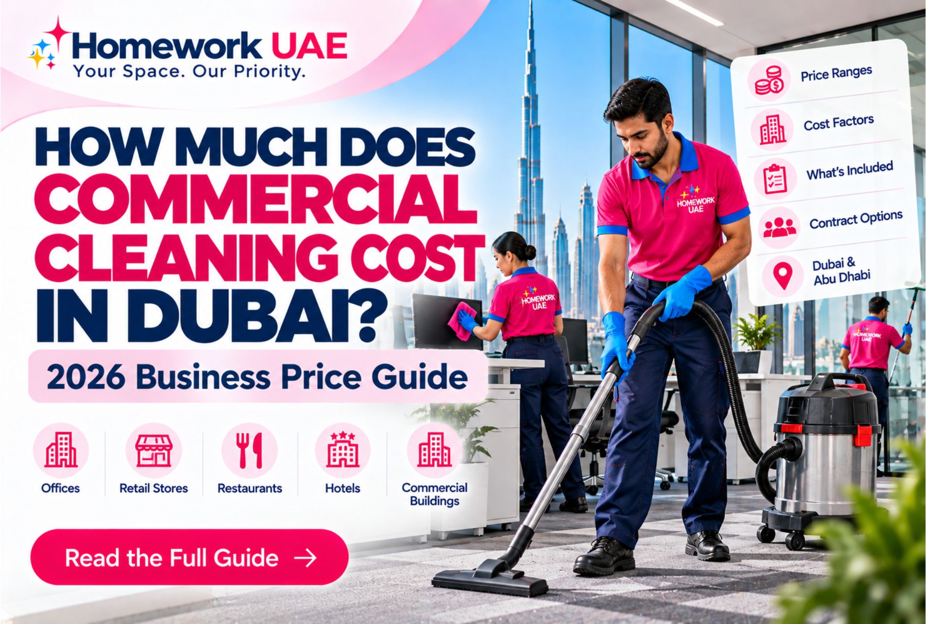 How Much Does Commercial Cleaning Cost in Dubai? 2026 Business Price Guide