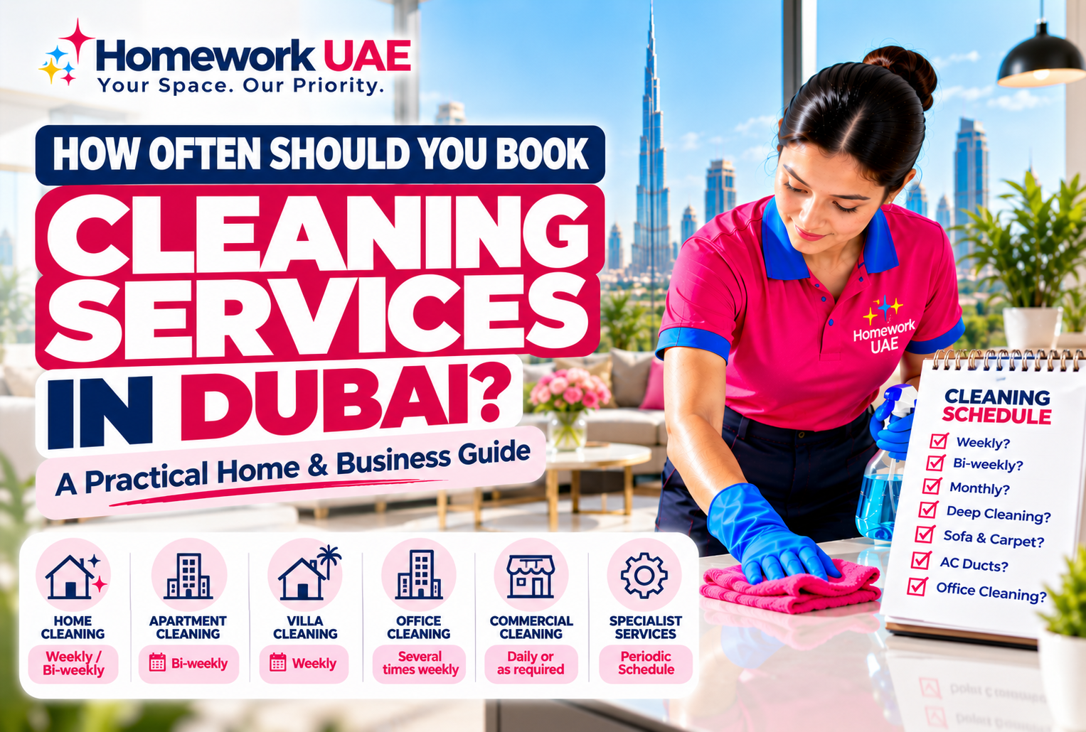 How Often Should You Book Cleaning Services in Dubai? A Practical Home & Business Guide