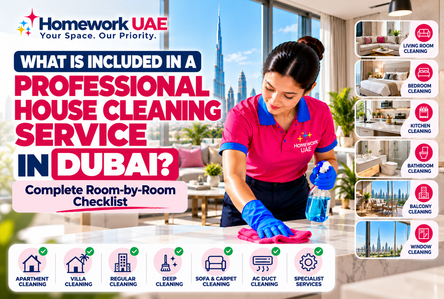 What Is Included in a Professional House Cleaning Service in Dubai? Complete Room-by-Room Checklist
