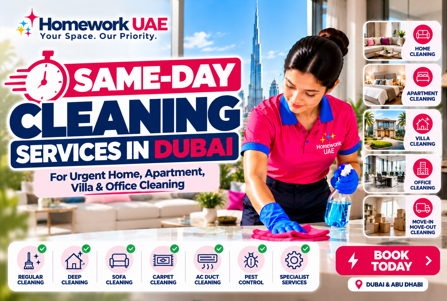 Same-Day Cleaning Services in Dubai: When You Need a Cleaner Today