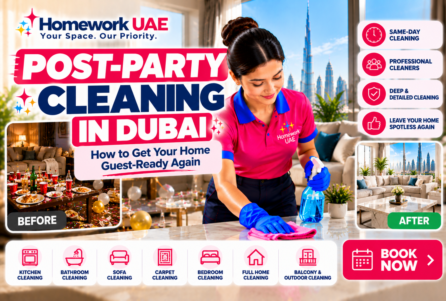 Post-Party Cleaning in Dubai: How to Get Your Home Guest-Ready Again