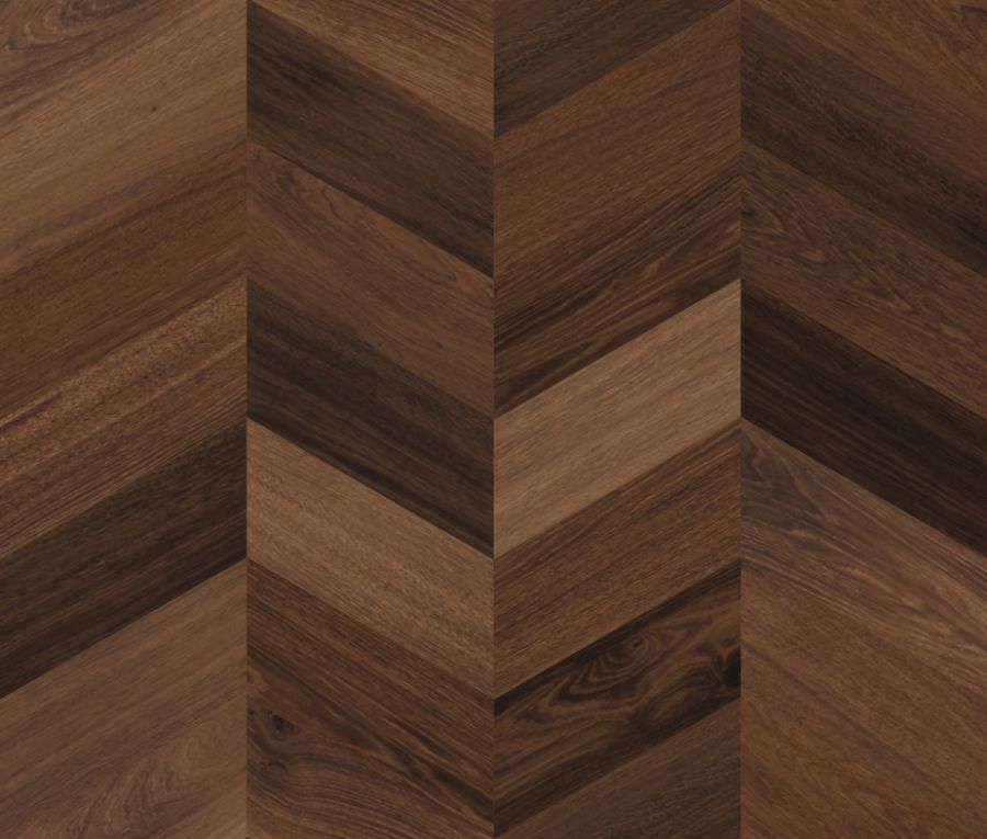 Dark Stained Timber Chevron — wood flooring