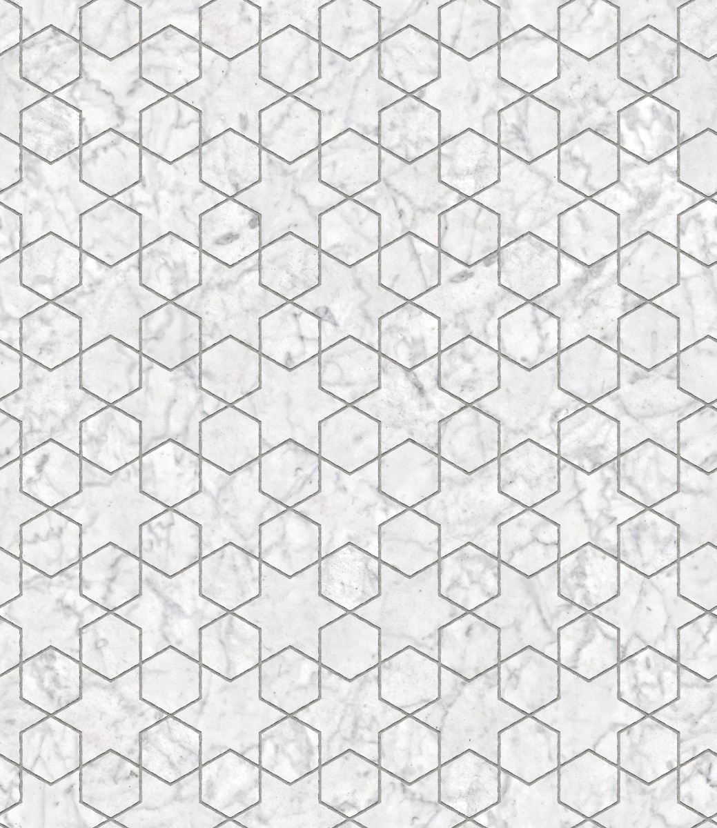 White Marble Star And Hexagon — wallpaper