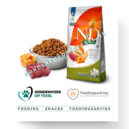 Farmina N&D Pumpkin Eend en cantaloupe  adult medium&maxi 12 kg
