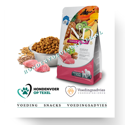 Farmina N&D Tropical Varken, spelt, haver en tropsich fruit medium&maxi 10 kg