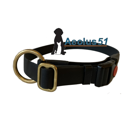 Halsband Biothane zwart 65 cm x 25 mm