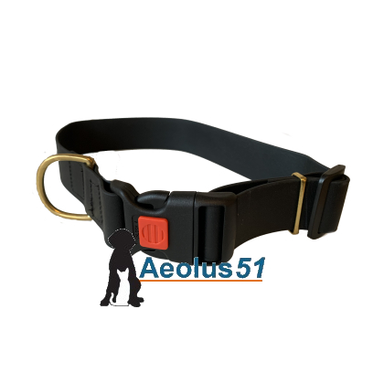 Halsband Biothane zwart 70 cm x 38 mm