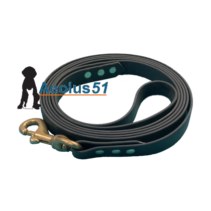 Riem Biothane grippy zwart 200 cm x 19 mm