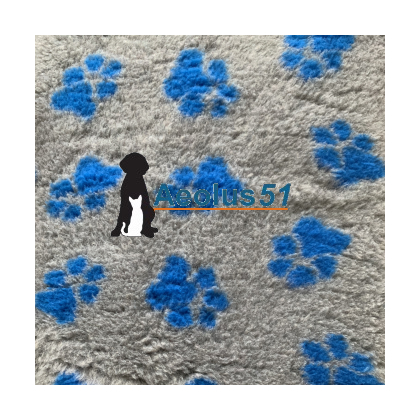Vetbed 2-kleur 100 x 75 cm grijs met blauwe pootjes
