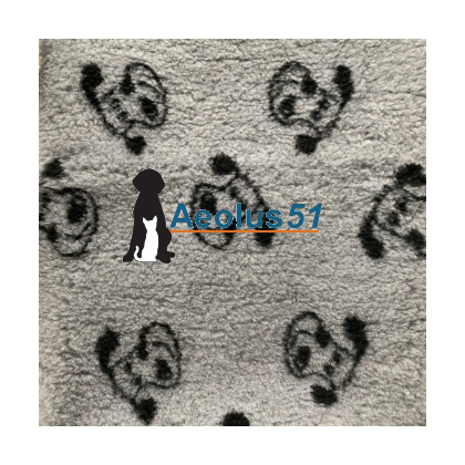 Vetbed 2-kleur 100 x 75 cm grijs met hond