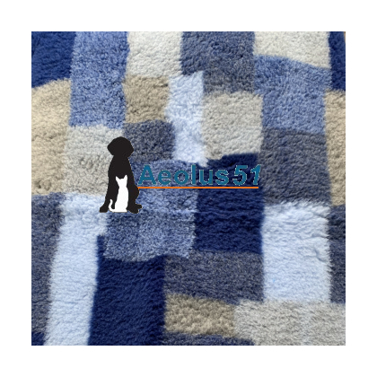 Vetbed 3-kleur 100 x 75 cm blauw patchwork