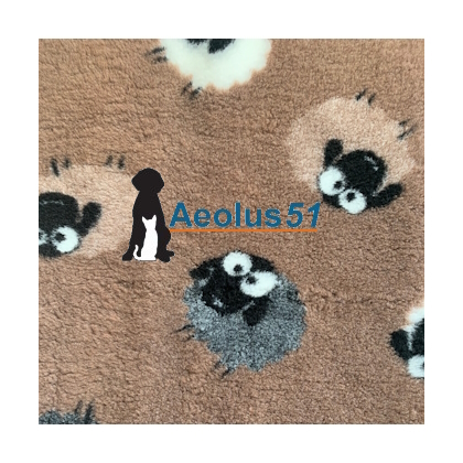 Vetbed 3-kleur 100 x 75 cm bruin schaap
