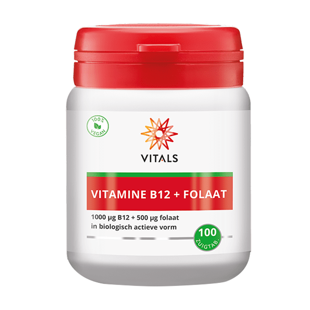 Vitamin B12 2000 mcg med Folat 500 mcg (100 sugetabletter)