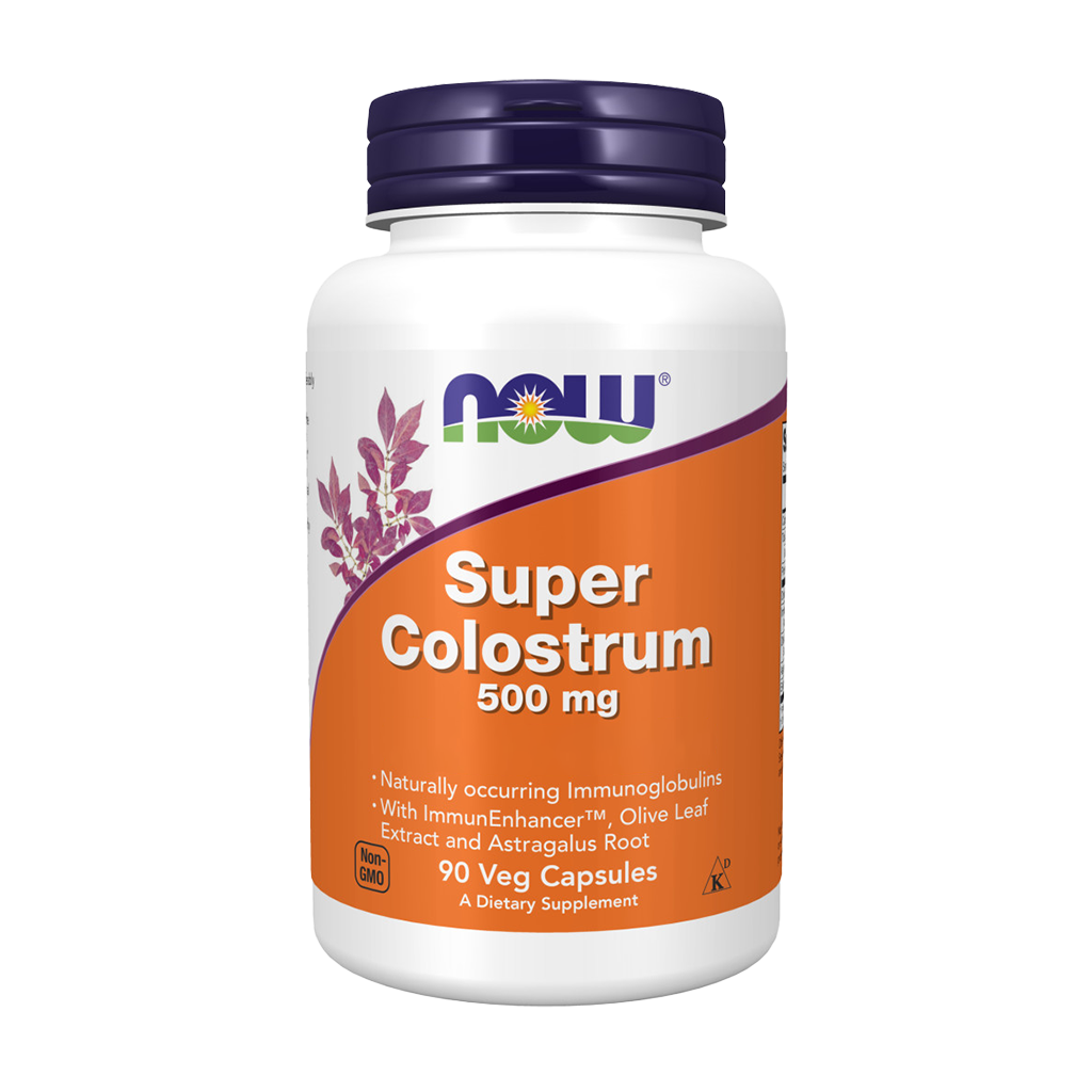 NOW Foods Super Kolostrum 500 mg Lactoferrin (90 kapslar)