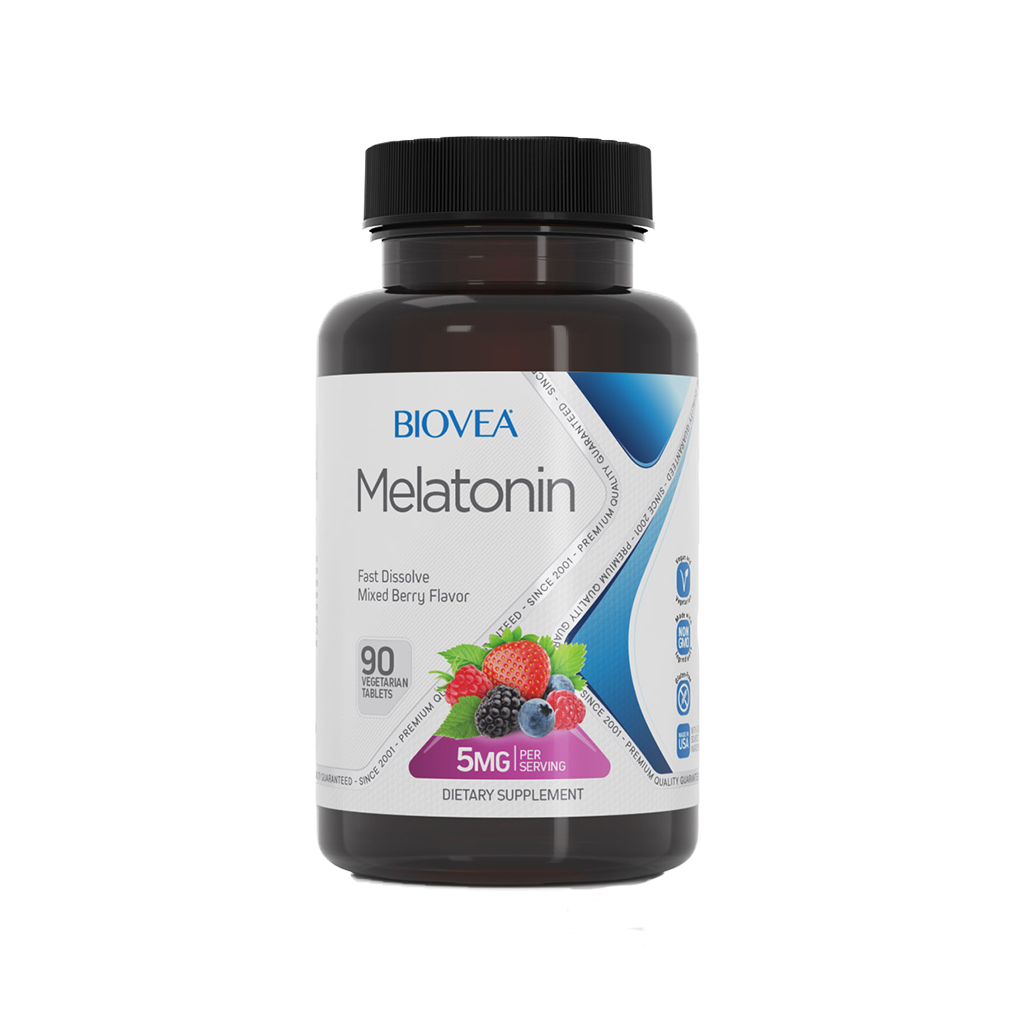 Biovea Snabblösligt melatonin 5 mg (blandade bär) (90 tabletter)