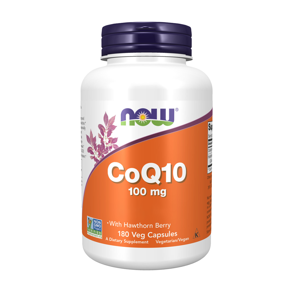 NOW Foods CoQ10 100 mg med hagtornsbär