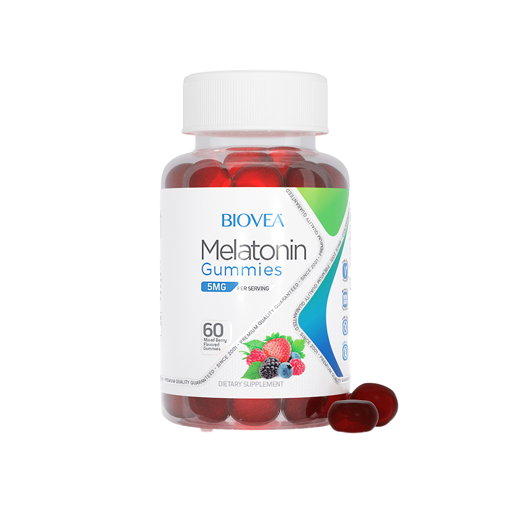 Biovea Melatonin gummis blandade bär 5 mg (60 gummis)