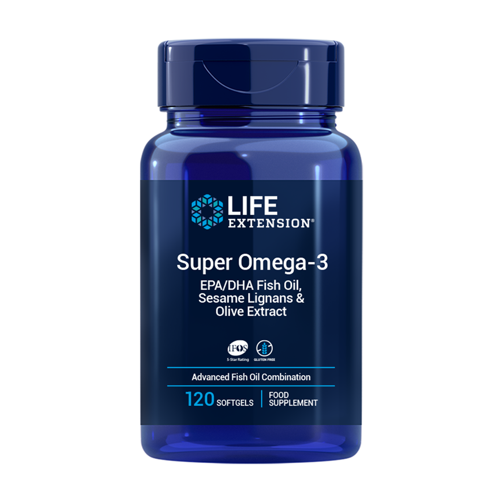 Life Extension Super Omega-3 Plus EPA/DHA fiskolja med sesamlignaner och olivextrakt (120 softgels)