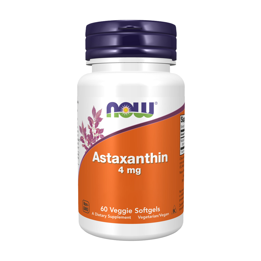 NOW Foods Astaxanthin 4 mg (60 mjukkapslar)