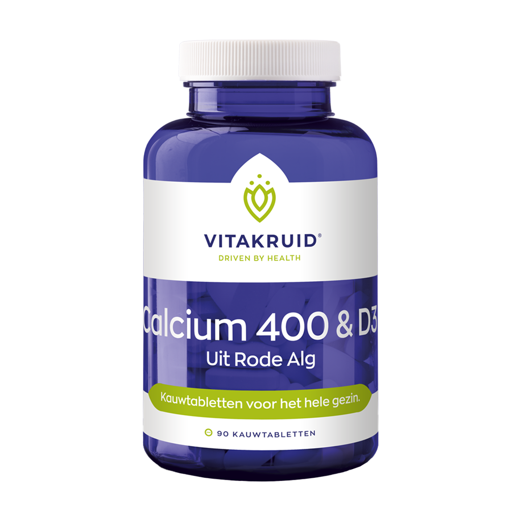 Vitakruid Kalcium 400 & D3 från rödalger (90 tuggtabletter)