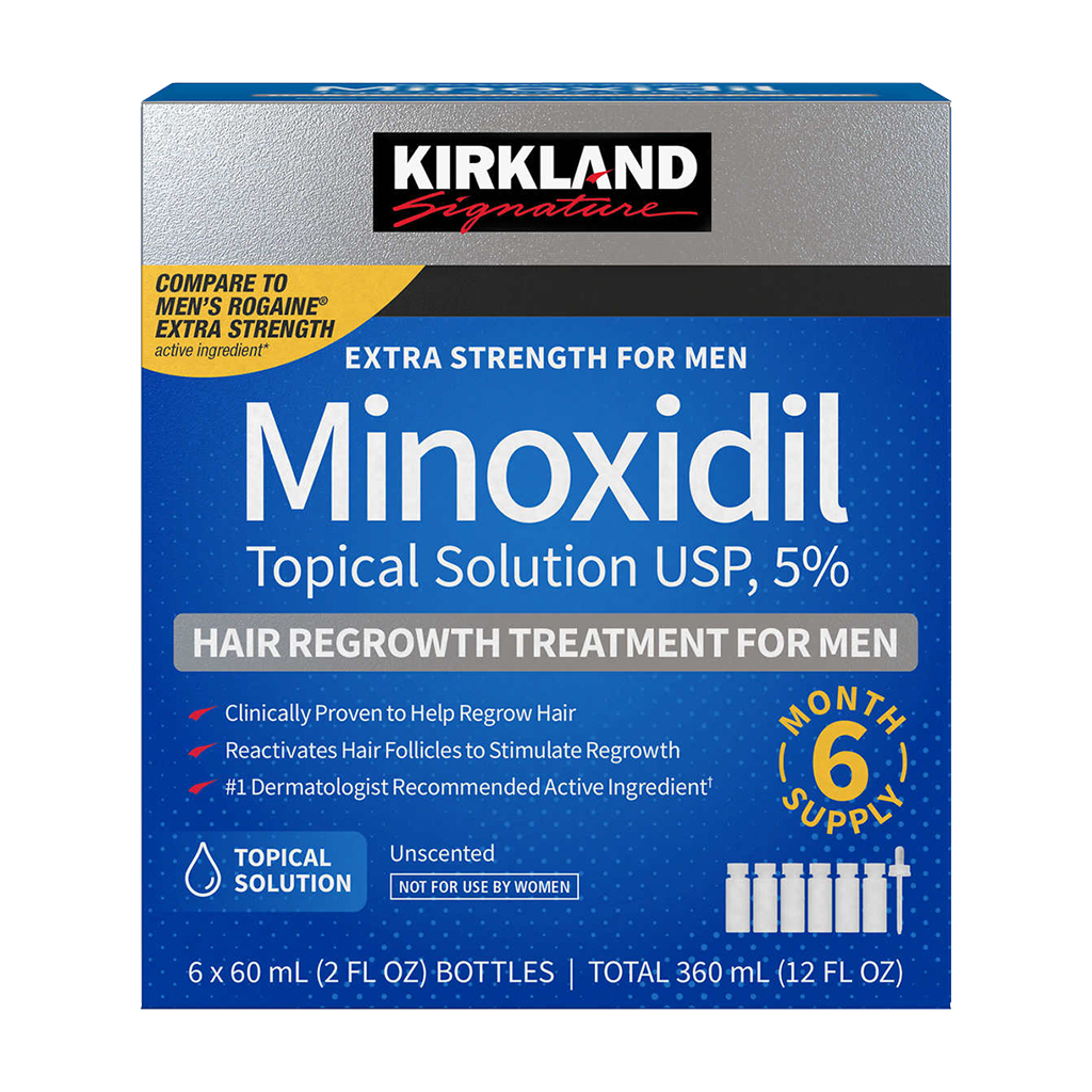 Kirkland Minoxidil 5% topikal för män (6 månader)