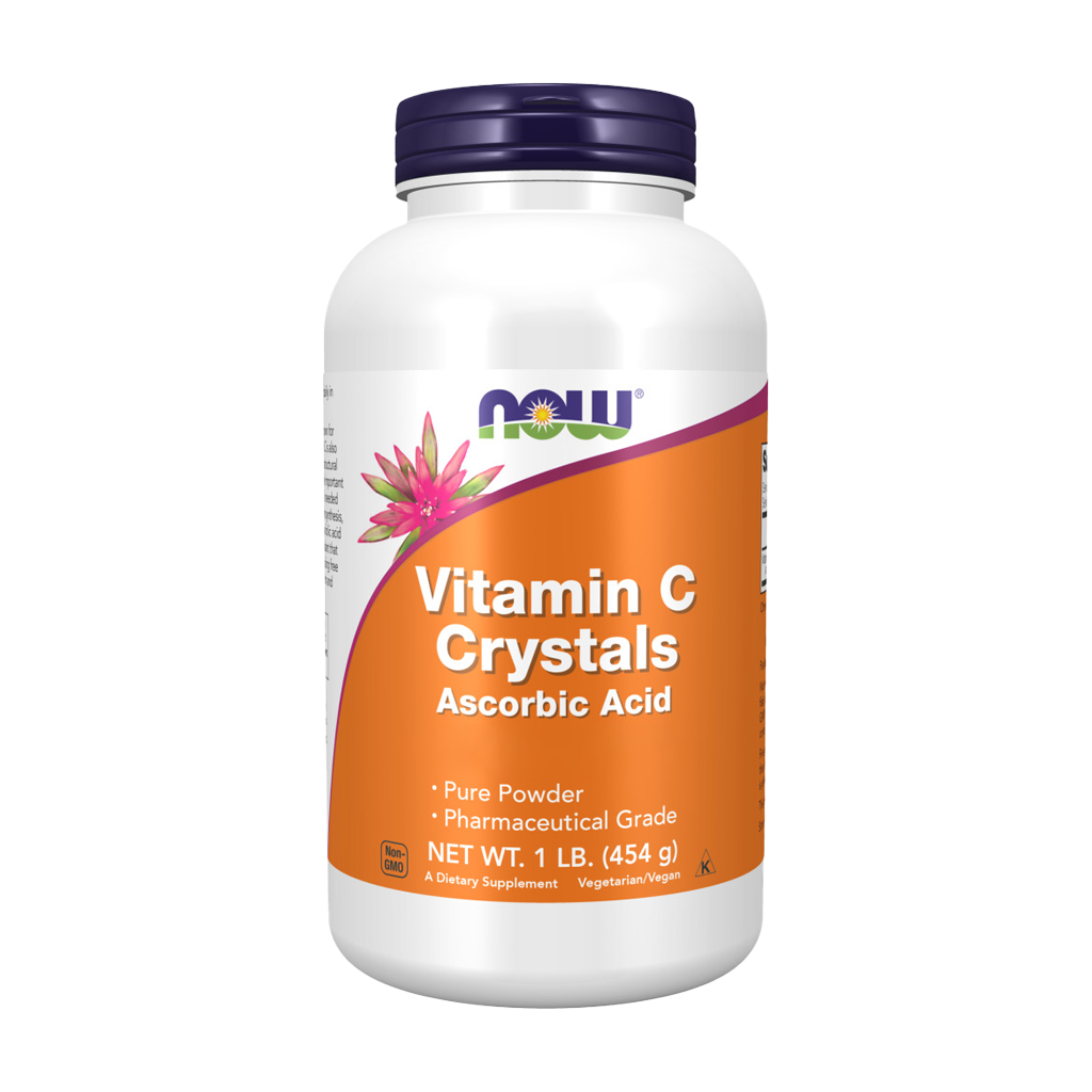 NOW Foods Vitamin C-kristaller (pulver)