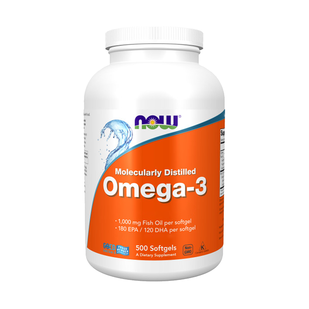 NOW Foods Omega-3 molekylärt destillerad fiskolja
