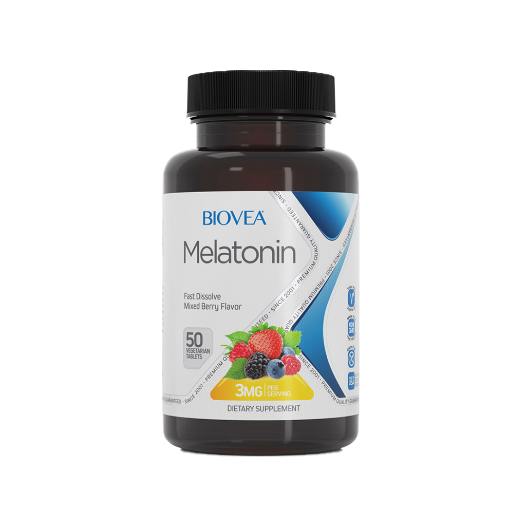 Biovea Snabblösligt melatonin 3 mg blandade bär (50 tabletter)