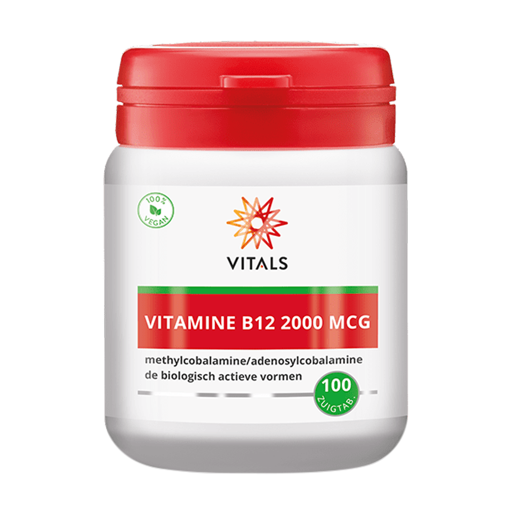 Vitamin B12 2000 mcg (methyl-/adenosylcobalamine) (100 sugetabletter)