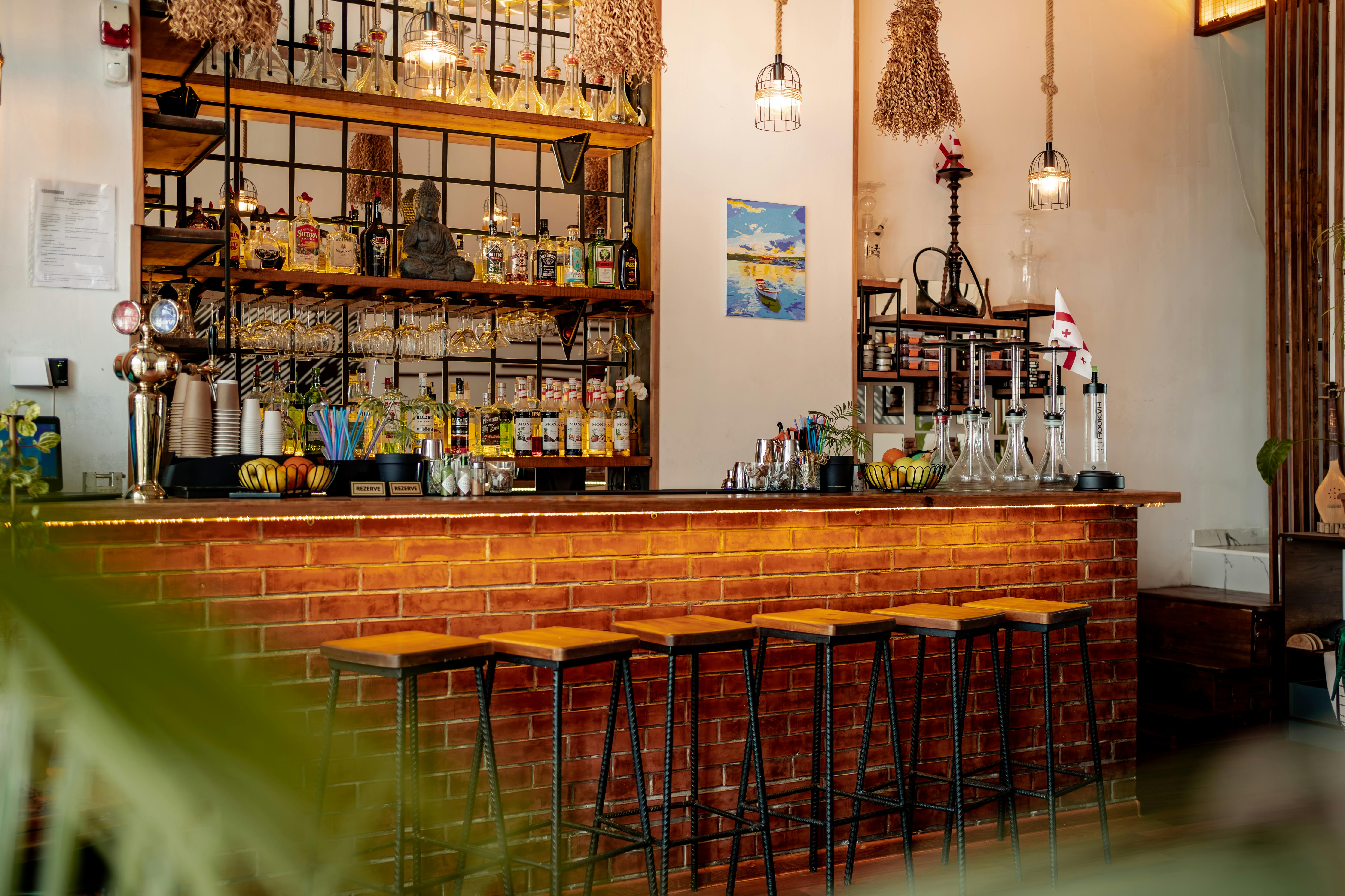 cozy-bar-interior-with-brick-countertop-in-gurcistan