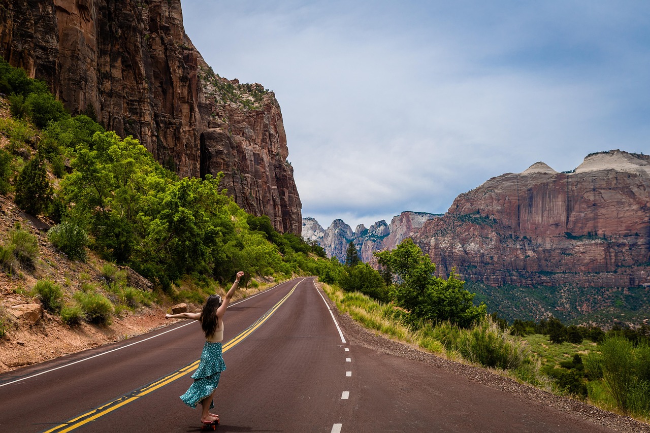 road-highway-path-mountains-sky