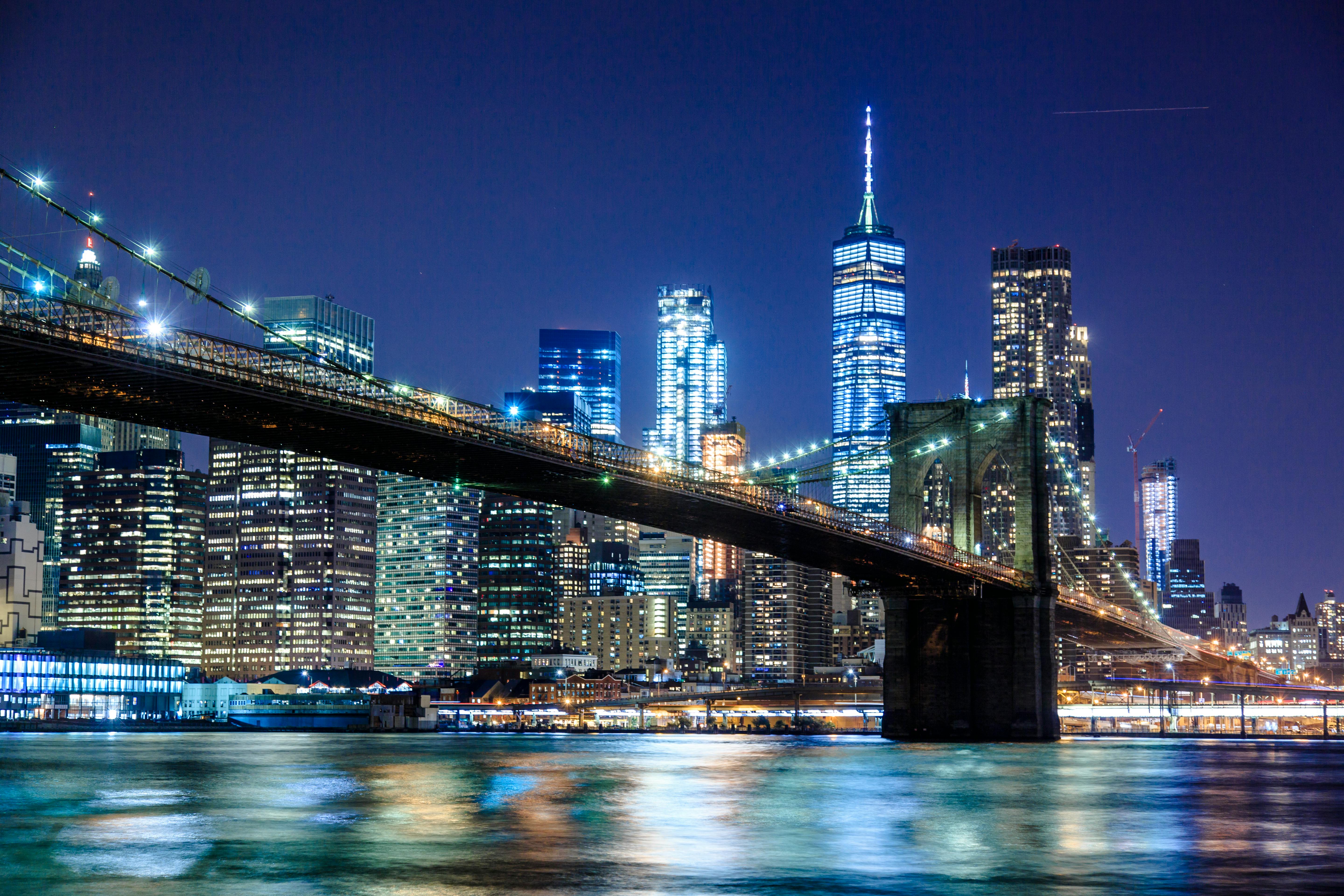 Brooklyn Bridge at night, New York
