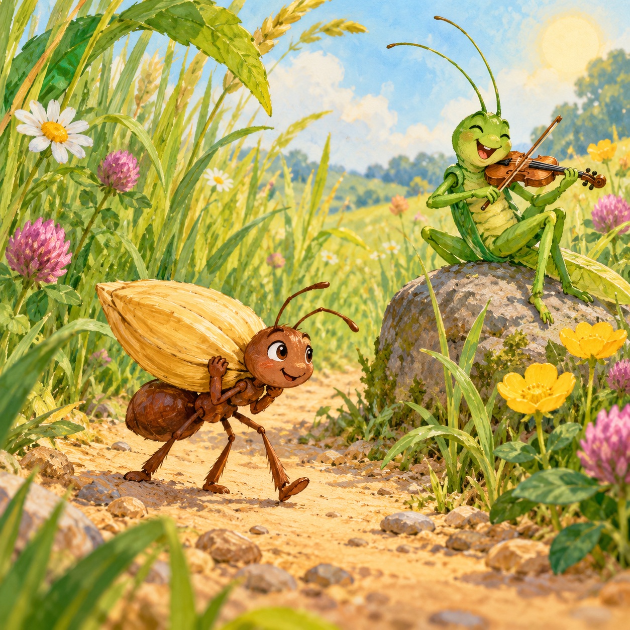 The Ant and the Grasshopper — A Winter Spent Together
