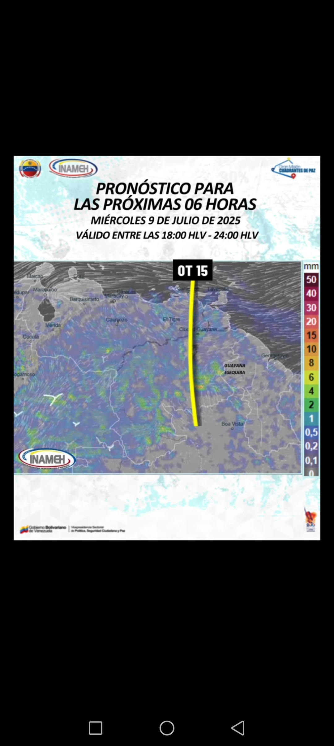 Vía INAMEH | Clima en todo el país 