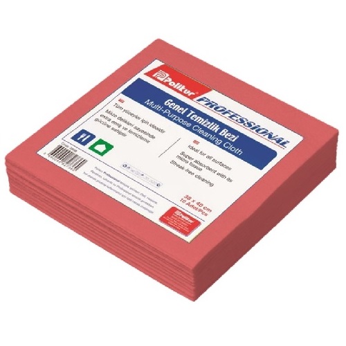 ТРЯПКА ДЛЯ МЫТЬЯ FIBER КРАСНАЯ 10 ШТ