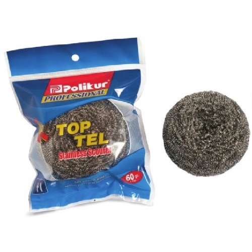 ГУБКА ДЛЯ МЫТЬЯ ПОСУДЫ МЕТАЛЛИЧЕСКАЯ 60ГР (12 ШТ)