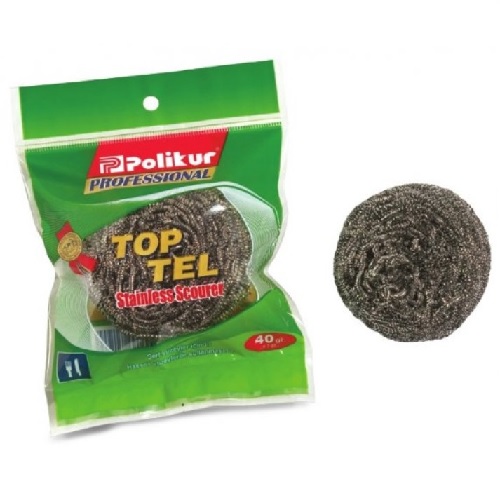 ГУБКА ДЛЯ МЫТЬЯ ПОСУДЫ МЕТАЛЛИЧЕСКАЯ 40ГР (12 ШТ)