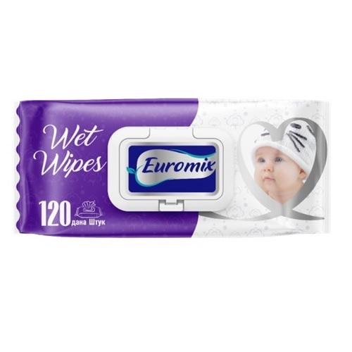 ВЛАЖНАЯ САЛФЕТКА EUROMİX 120 ШТ