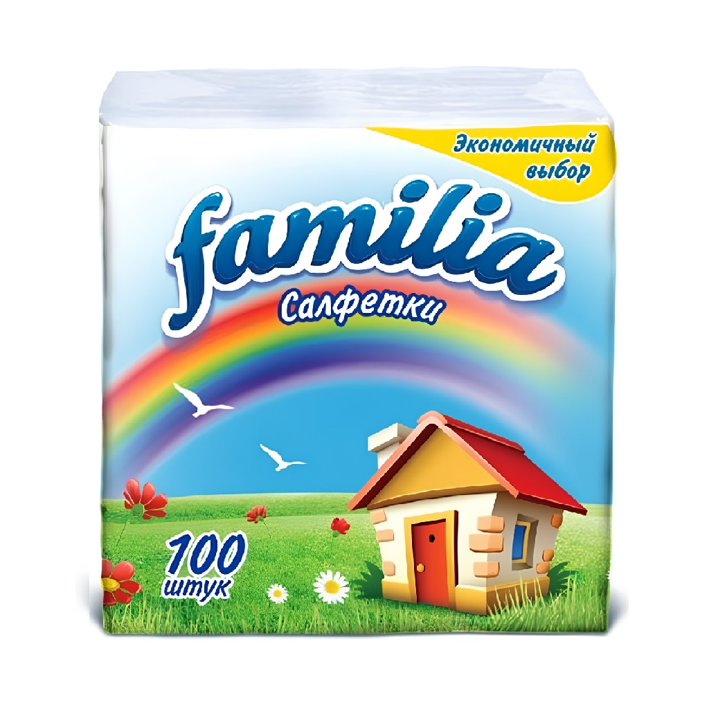 САЛФЕТКИ 1-СЛ 24X23 (100X24ШТ) FAMILIA