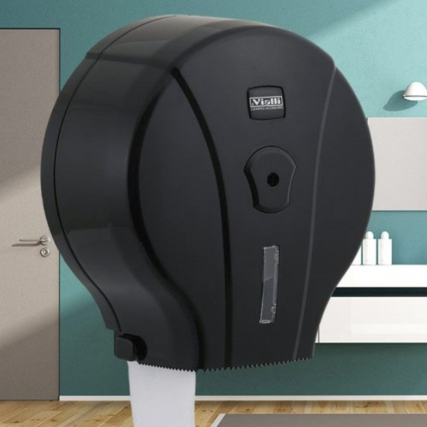 ДИСПЕНСЕР ДЛЯ ТУАЛЕТНОЙ БУМАГИ JUMBO VIALLI MJ1B ЧЁРНОГО ЦВЕТА