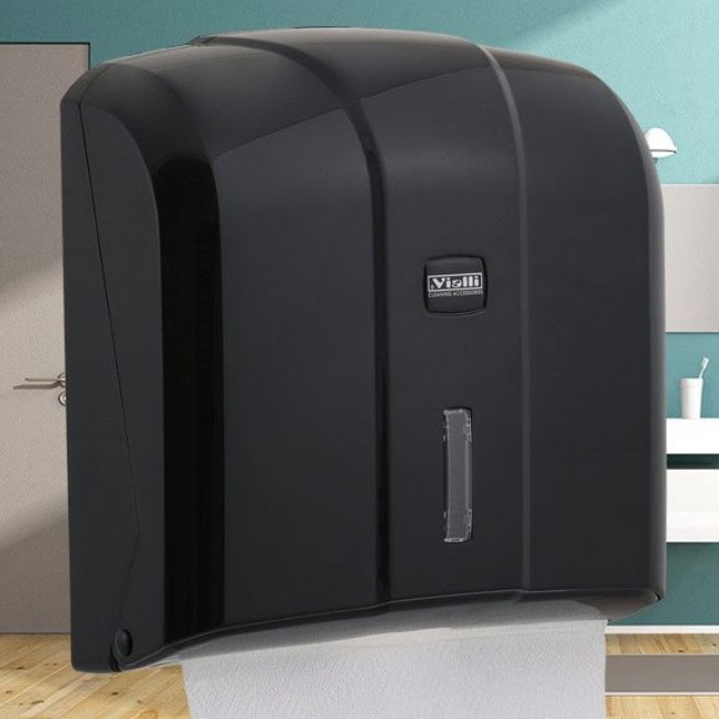ДИСПЕНСЕР БУМАЖ.ПОЛОТЕНЕЦ Z-УКЛАДКИ ЧЕРНЫЙ VIALLI KH300B