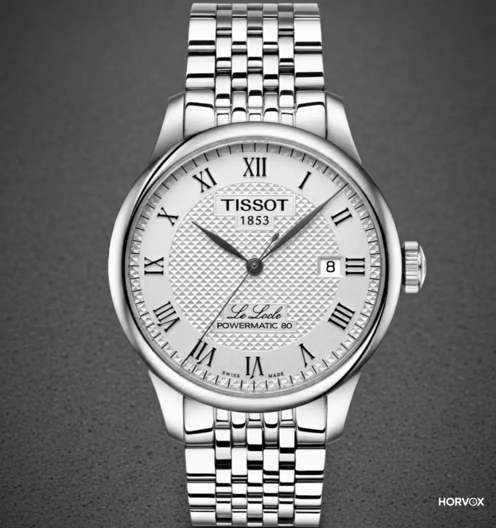 Tissot Le Locle Powermatic 80’in önden görünümü