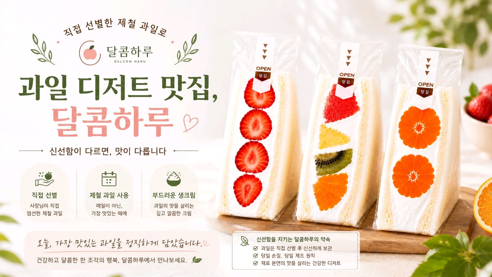 인천 신선한 과일 디저트 가게! 달콤하루 할인 이벤트